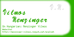 vilmos menzinger business card